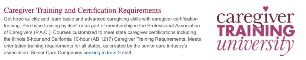 caregiverlist caregiver training university