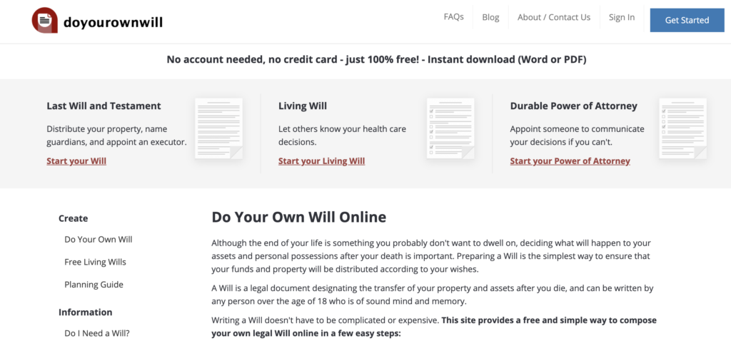 do your own will online