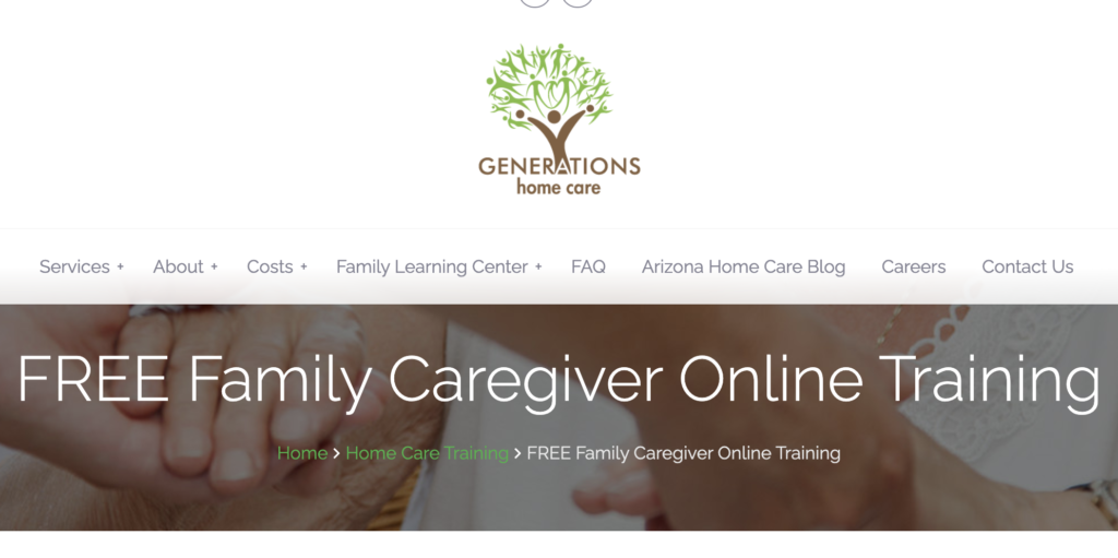 generations home care free caregiver training