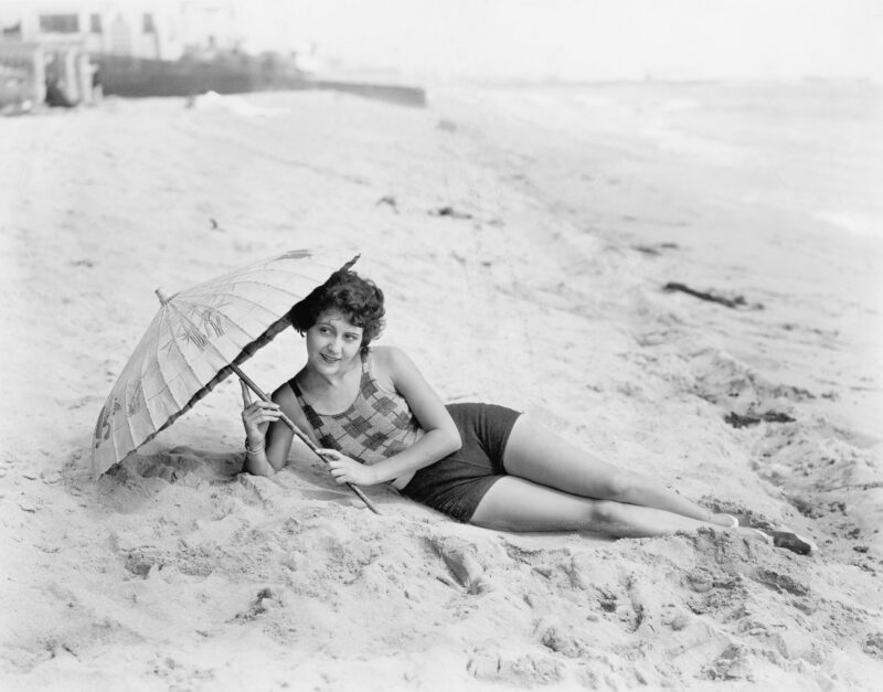 vintage photo young woman vacation