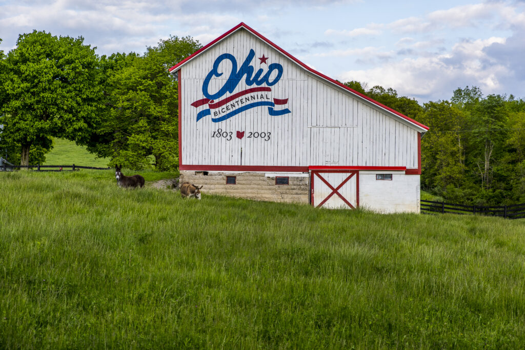 rural ohio landscape with barn
