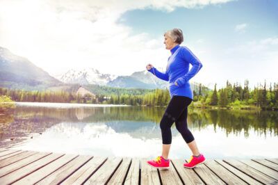 senior woman jogging exercise