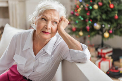 senior woman anticipating holiday