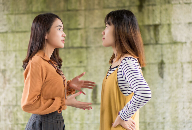 two women in disagreement
