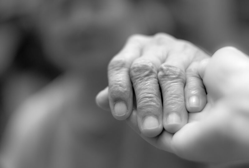 senior hands caregiver