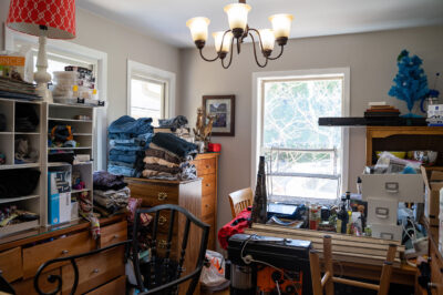 cluttered home or apartment room