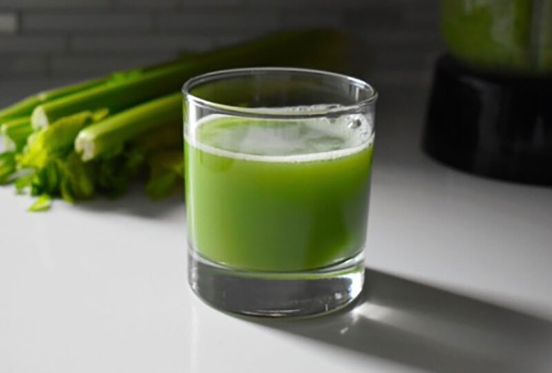 clear glass with green juice